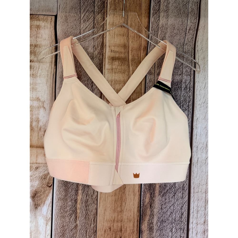 Shefit Flex Sports Bra Zip Front High Impact Adjustable Blush Pink 2Luxe NWT - Picture 2 of 4